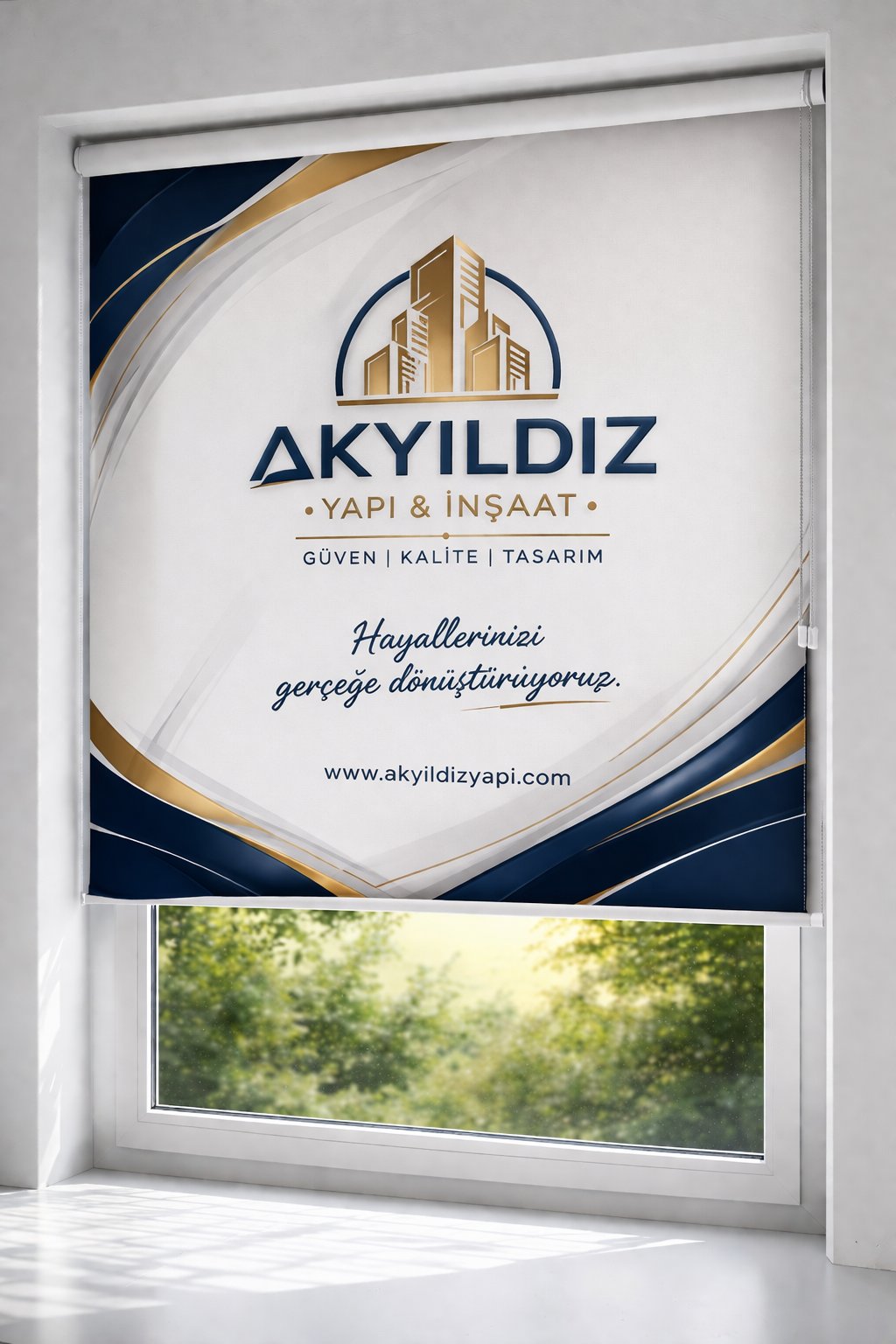 Logolu baskı perde 